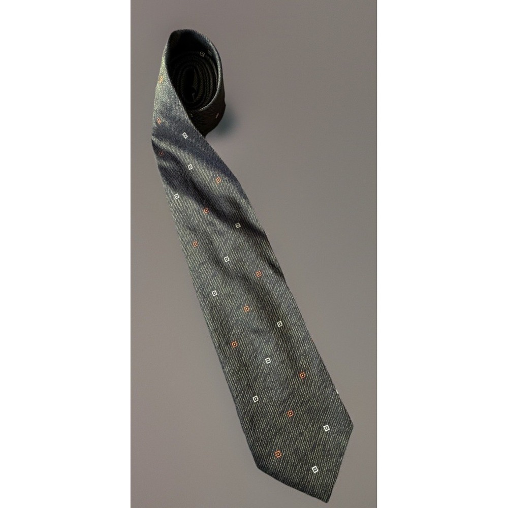Villa Bolgheri Neckwear Tie Green Orange Geometric Silk Made In Italy JBHS